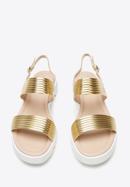 Plateau-Sandalen für Damen mit breiten Riemen, gold, 94-D-953-G-35, Bild 3