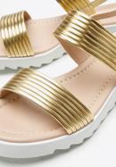 Plateau-Sandalen für Damen mit breiten Riemen, gold, 94-D-953-G-36, Bild 7