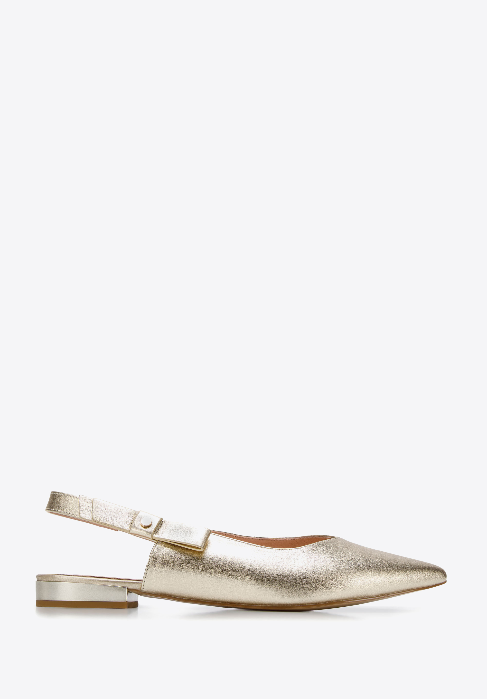 Pumps aus Leder ohne Ferse, gold, 94-D-507-G-36, Bild 1