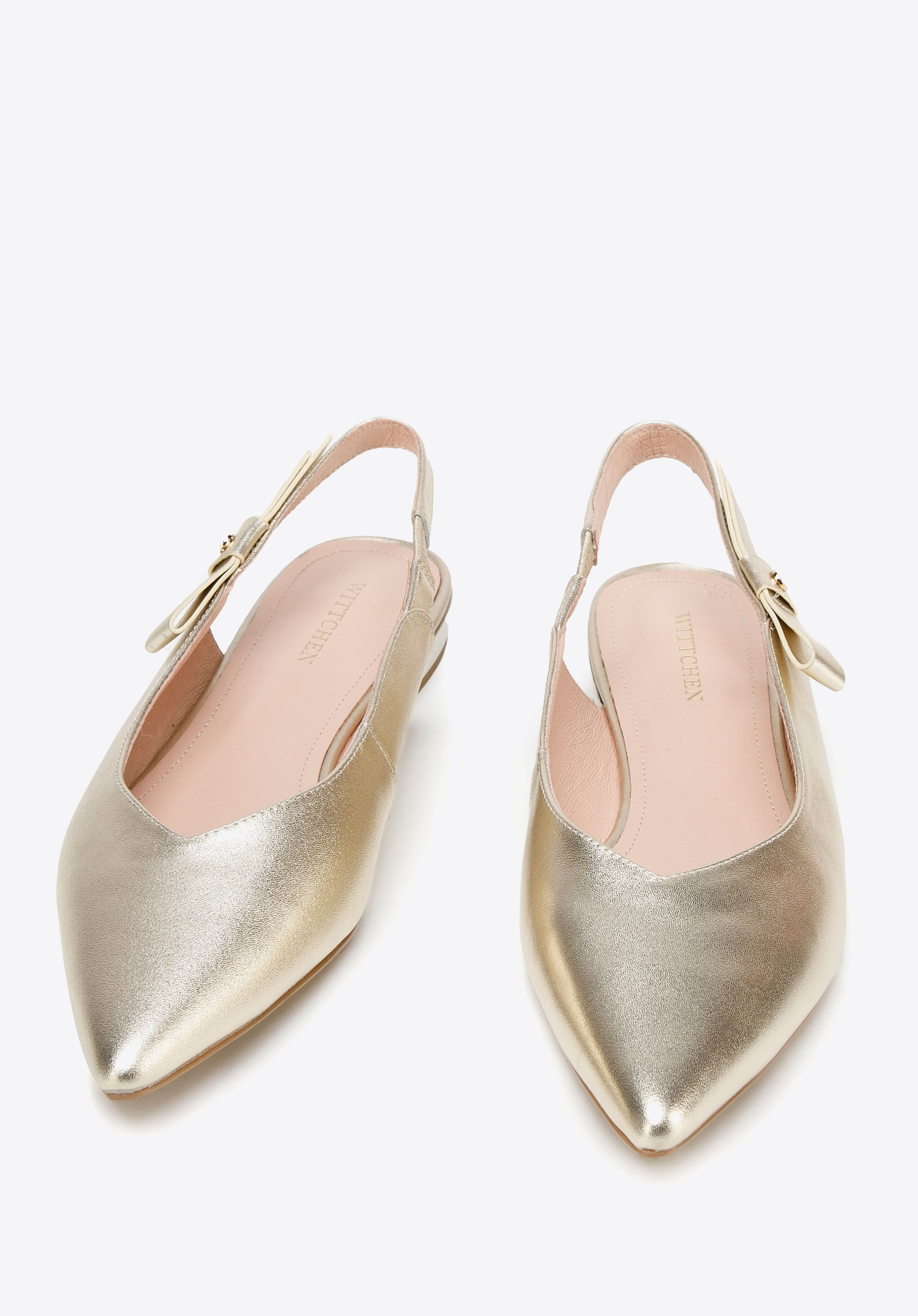 Pumps aus Leder ohne Ferse, gold, 94-D-507-G-36, Bild 1