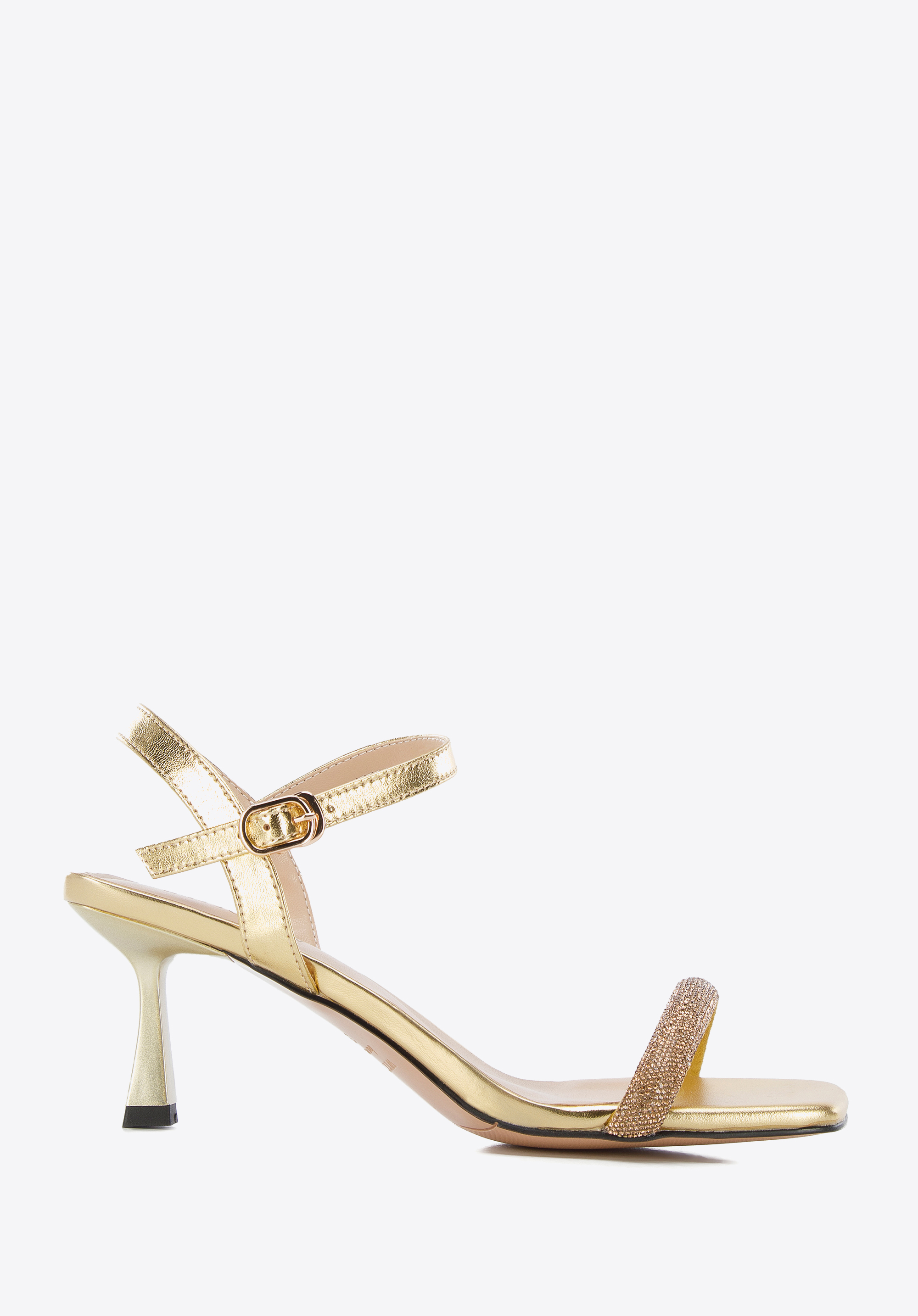 Sandaletten aus Leder mit glänzendem Riemen, gold, 96-D-959-G-39, Bild 1