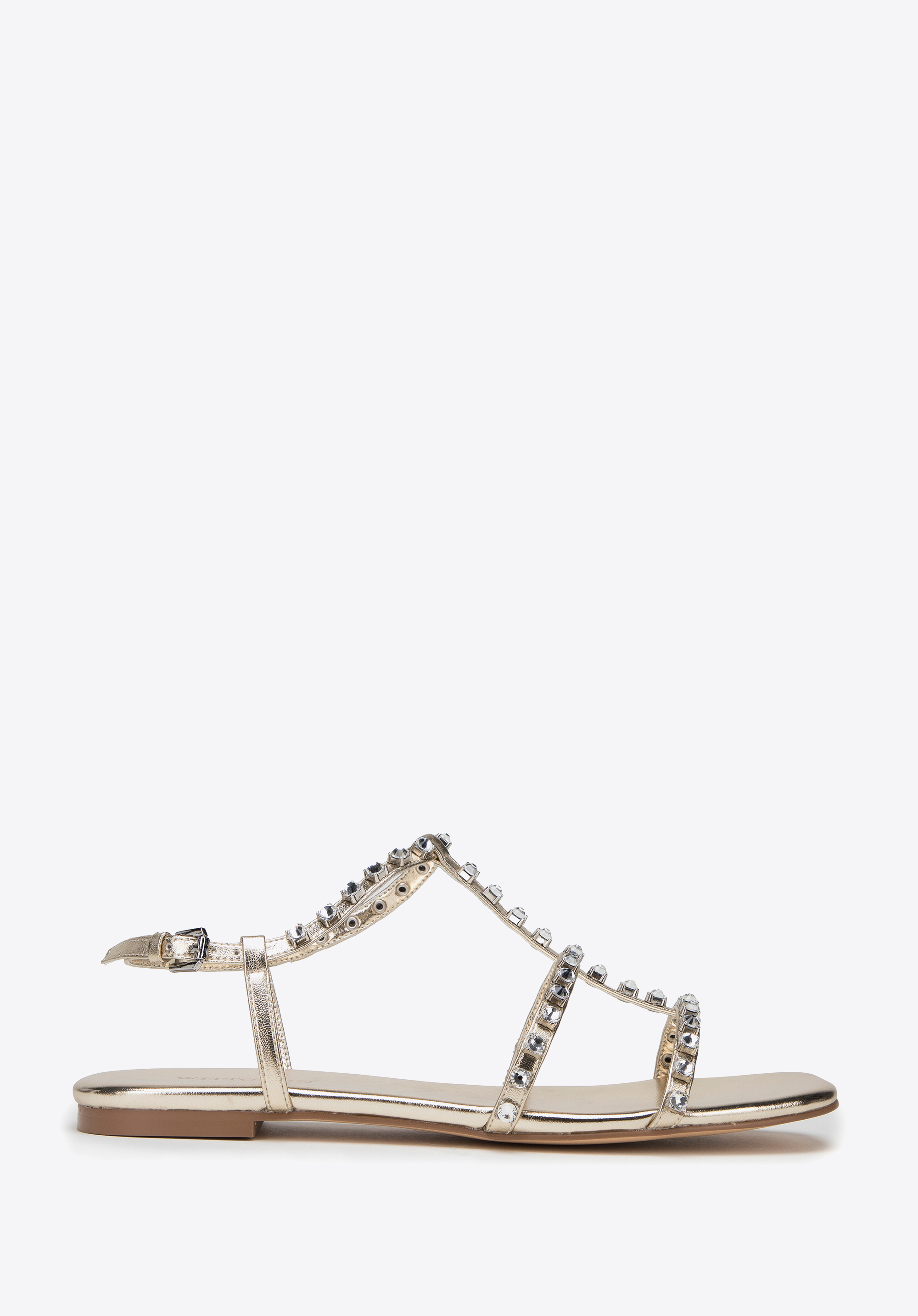 Leder-Sandalen für Damen, gold, 98-D-972-G-39, Bild 1