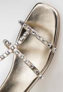 Sandaletten für Damen aus Leder mit Kristallen, gold, 98-D-972-1-41, Bild 8