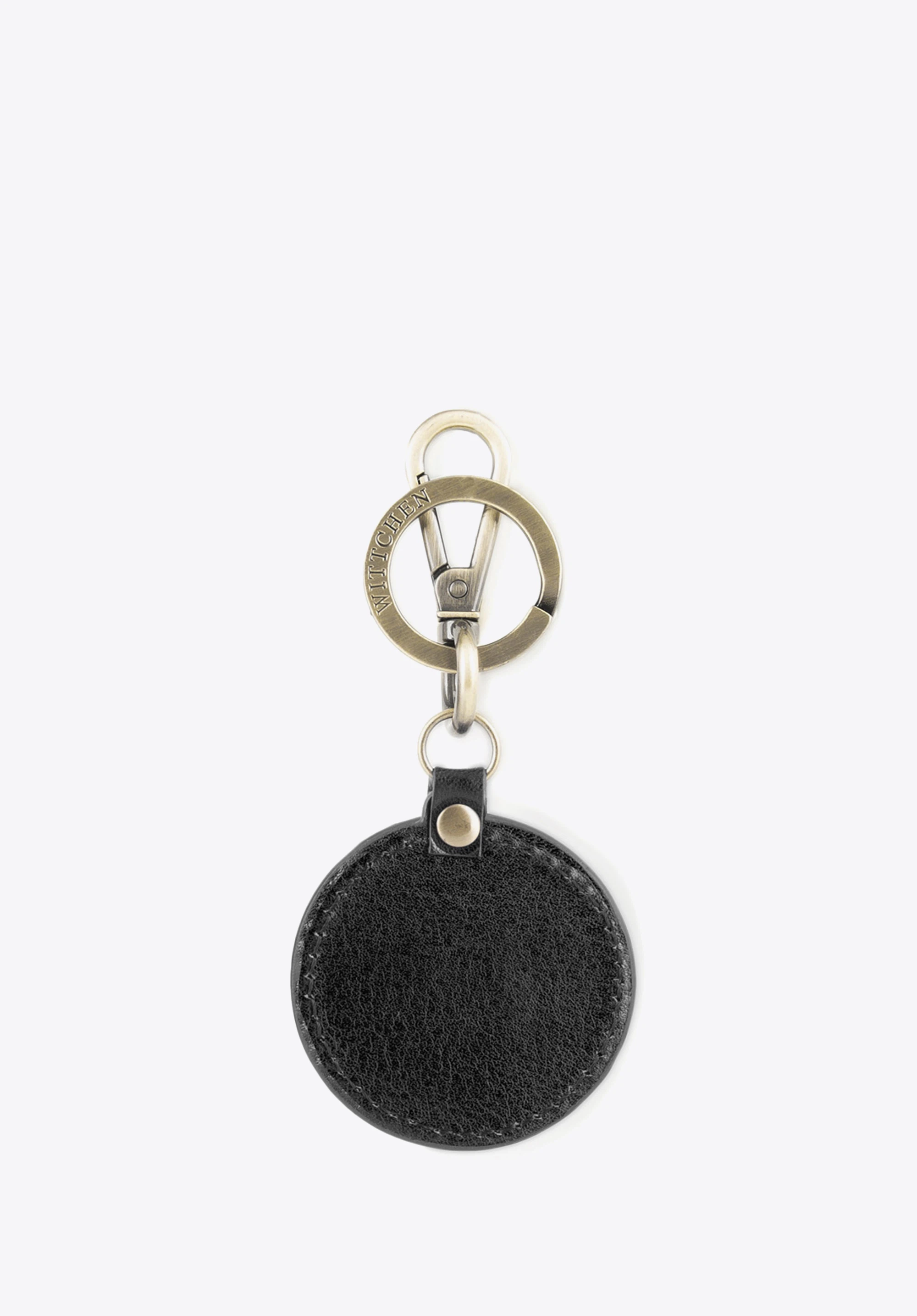 Runder Schlüsselanhänger aus Leder, gold-schwarz, 03-2B-002-Z1, Bild 1