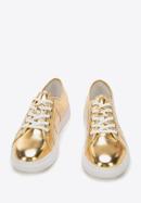 Sneakers für Damen aus Metallicleder, gold, 94-D-954-S-35, Bild 2