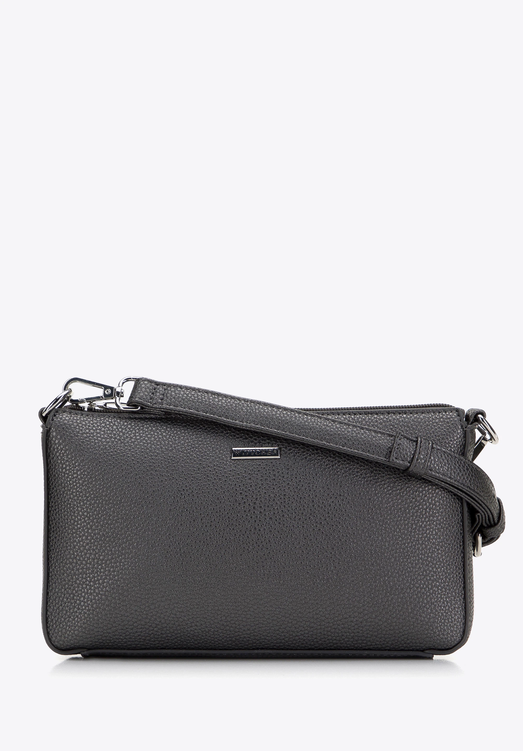 Dámská crossbody kabelka z umělé kůže s detailem řetízku, grafit, 98-4Y-509-1S, Obrázek 1