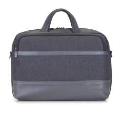 Geanta pentru laptop de 15,6” pentru barbati cu panou din piele ecologica, grafit, 92-3P-505-1, Fotografie 1