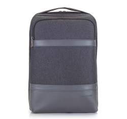 Мужской рюкзак для ноутбука 13/14 дюймов с панелью из экокожи, графит, 92-3P-504-1, Фотография 1