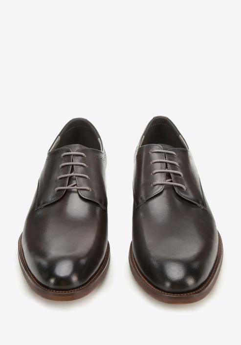 Pantofi din piele pentru costum, simpli, grafit, 94-M-515-8-41, Fotografie 3