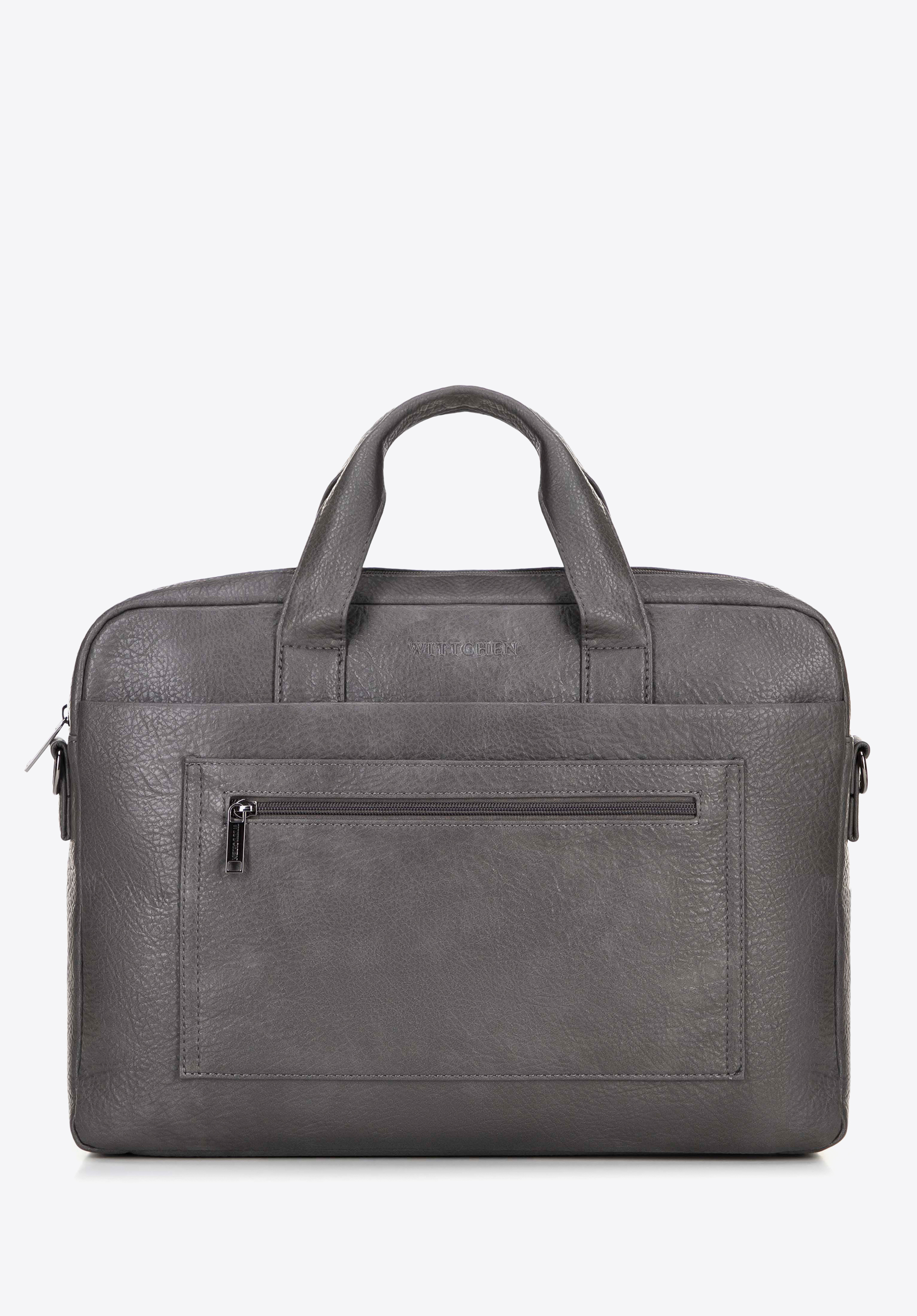 Laptop-Tasche 17“ aus Öko-Leder, grau, 100-3P-913-8, Bild 1