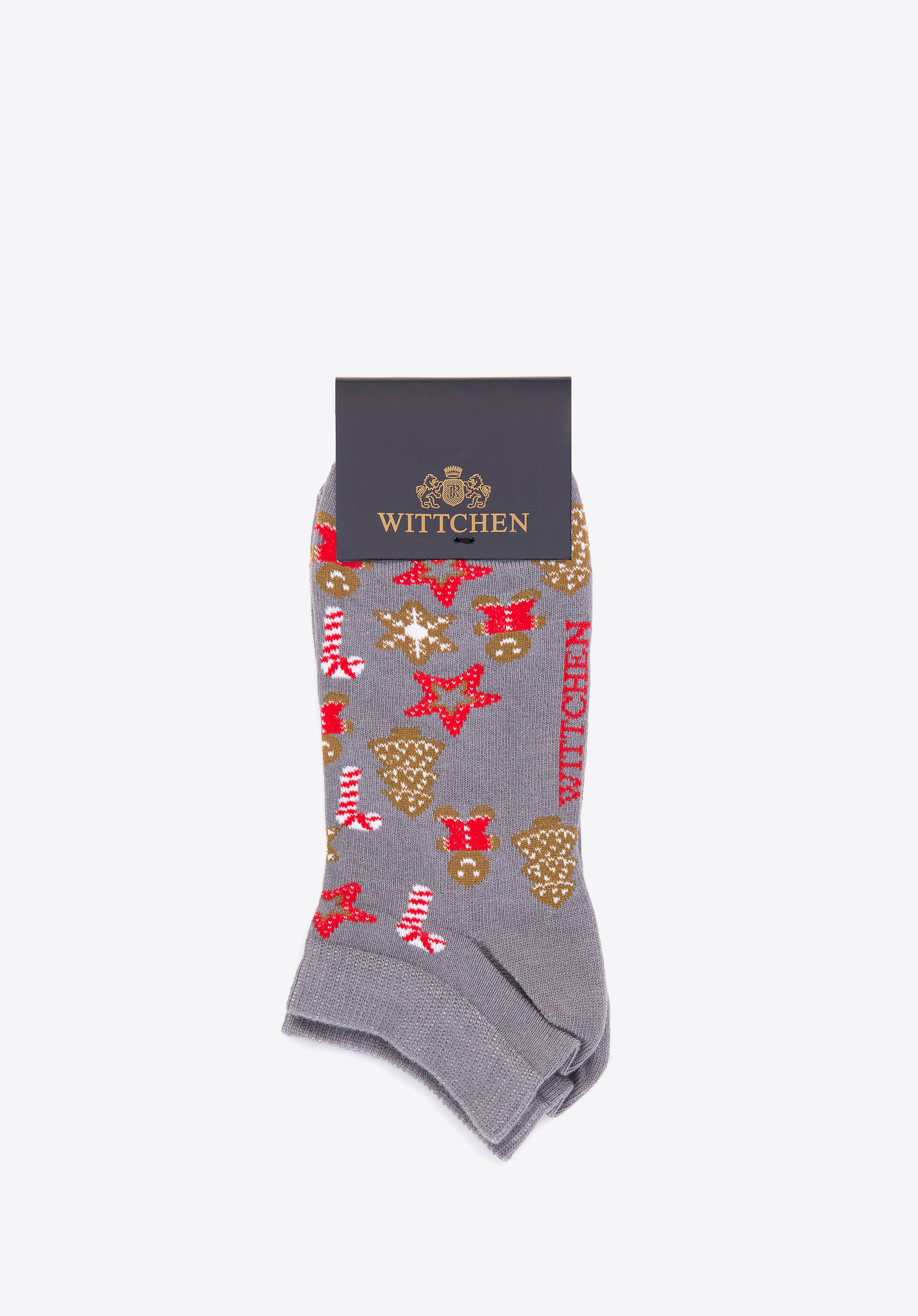 Weihnachtssocken für Damen, grau-braun, 98-SD-050-X5-38/40, Bild 1