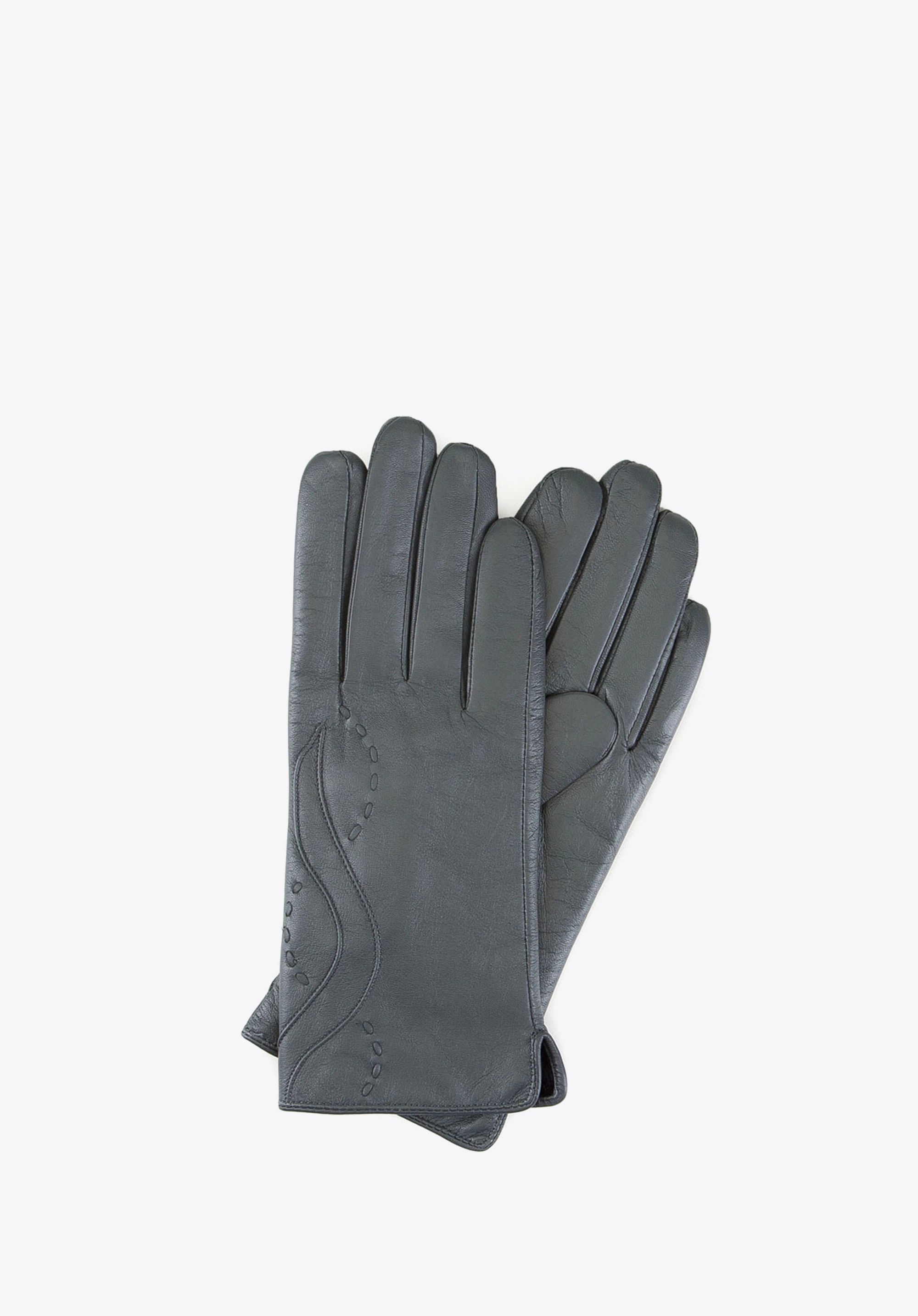 DAMEN-HANDSCHUHE AUS LEDER, grau, 39-6L-188-S-M, Bild 1