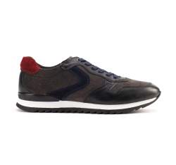 Sneakers für Männer aus Leder, grau-dunkelblau, 93-M-508-N-39, Bild 1