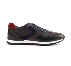 Sneakers fÃ¼r MÃ¤nner aus Leder, grau-dunkelblau, 93-M-508-N-41, Bild 1