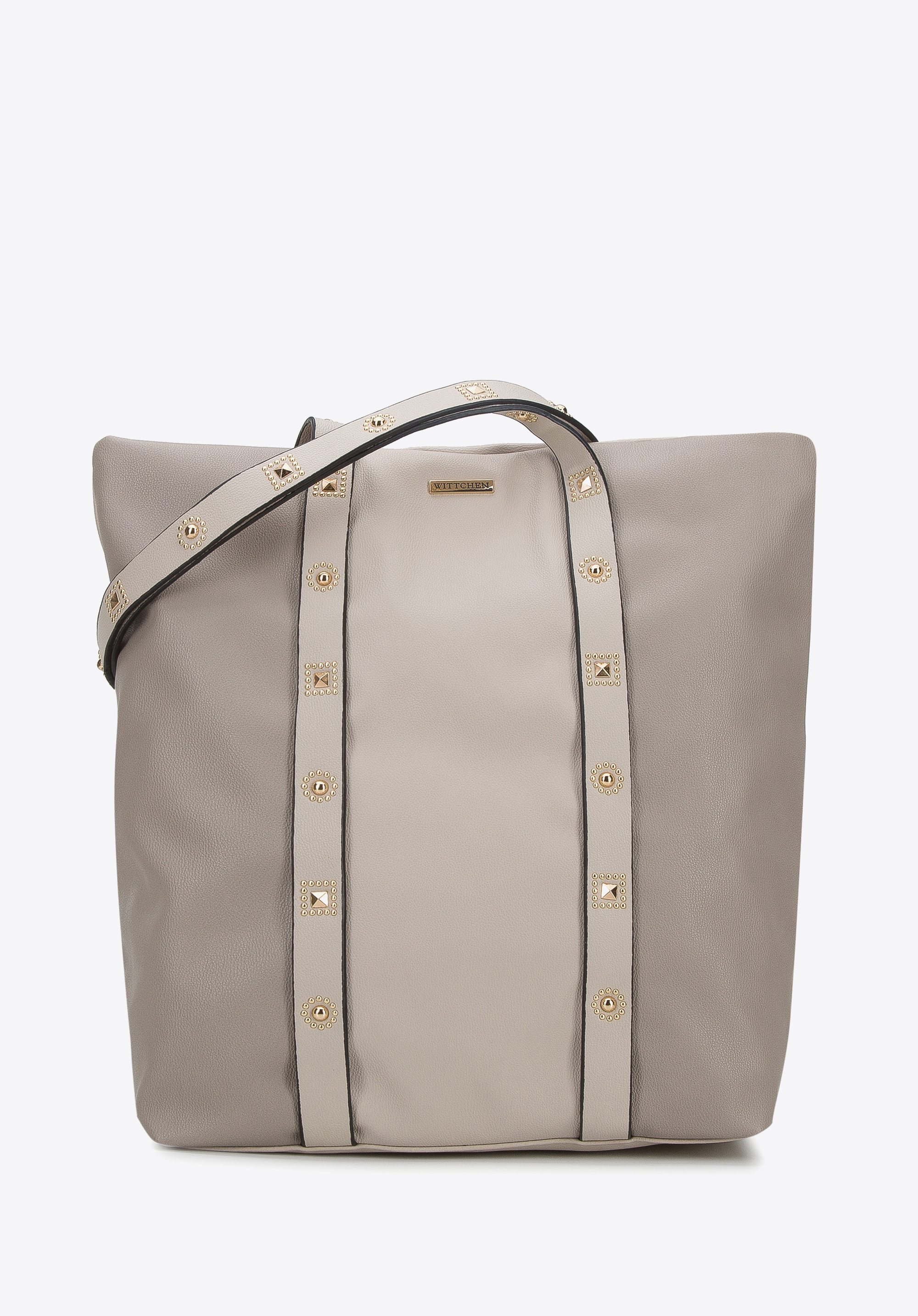 Shopper-Tasche mit genietetem Riemen