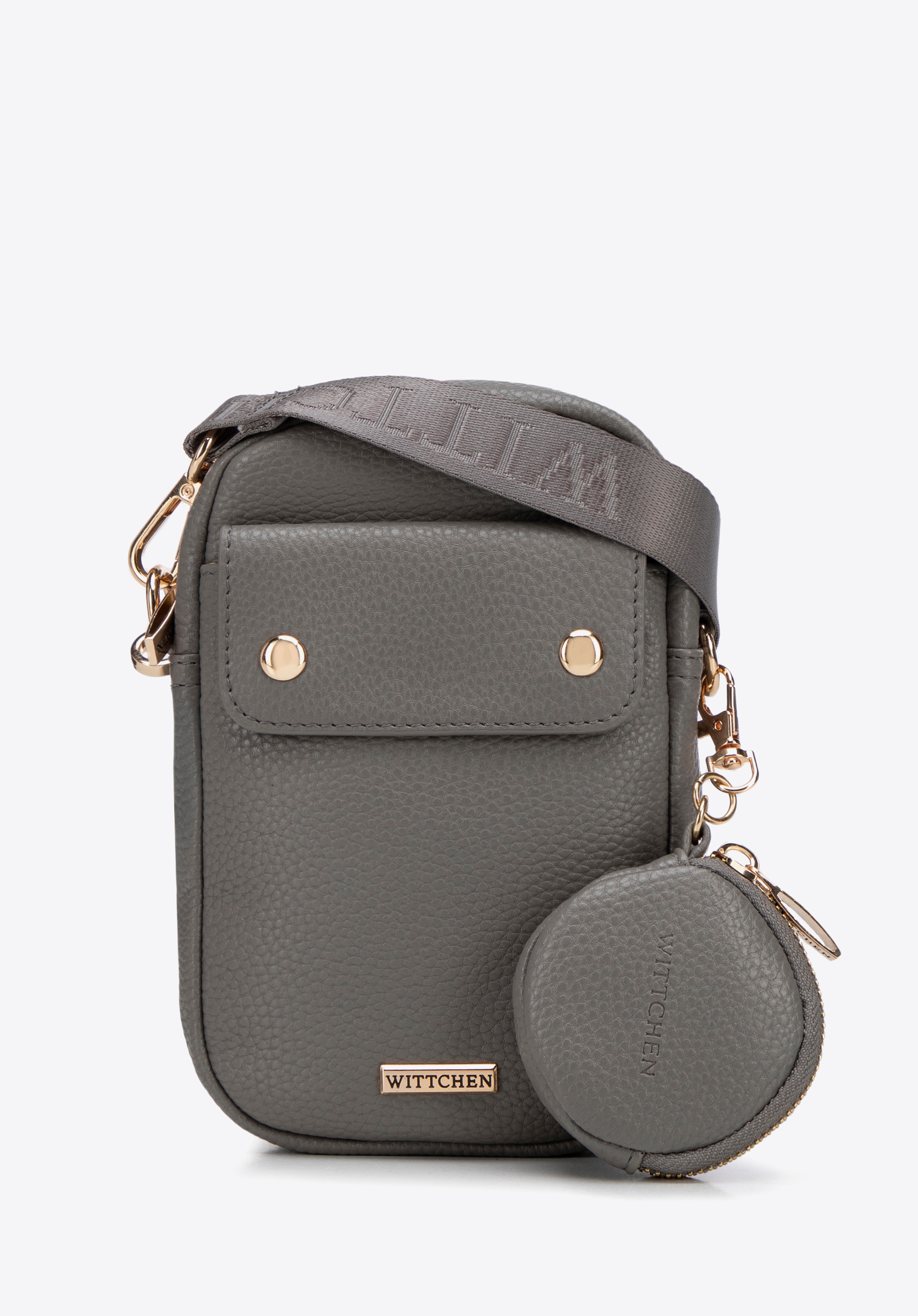 Damen-Mini-Tasche aus Öko-Leder, grau-gold, 100-2Y-011-8G, Bild 1