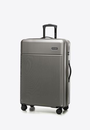 Großer Koffer aus ABS-Material mit vertikalen Riemen