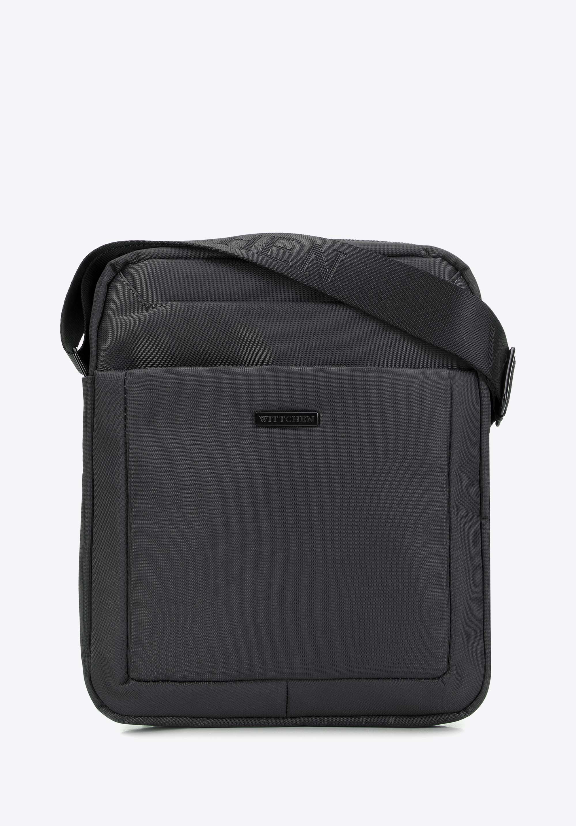 Herren-Umhängetasche mit Vordertaschen, grau, 99-4P-200-8, Bild 1