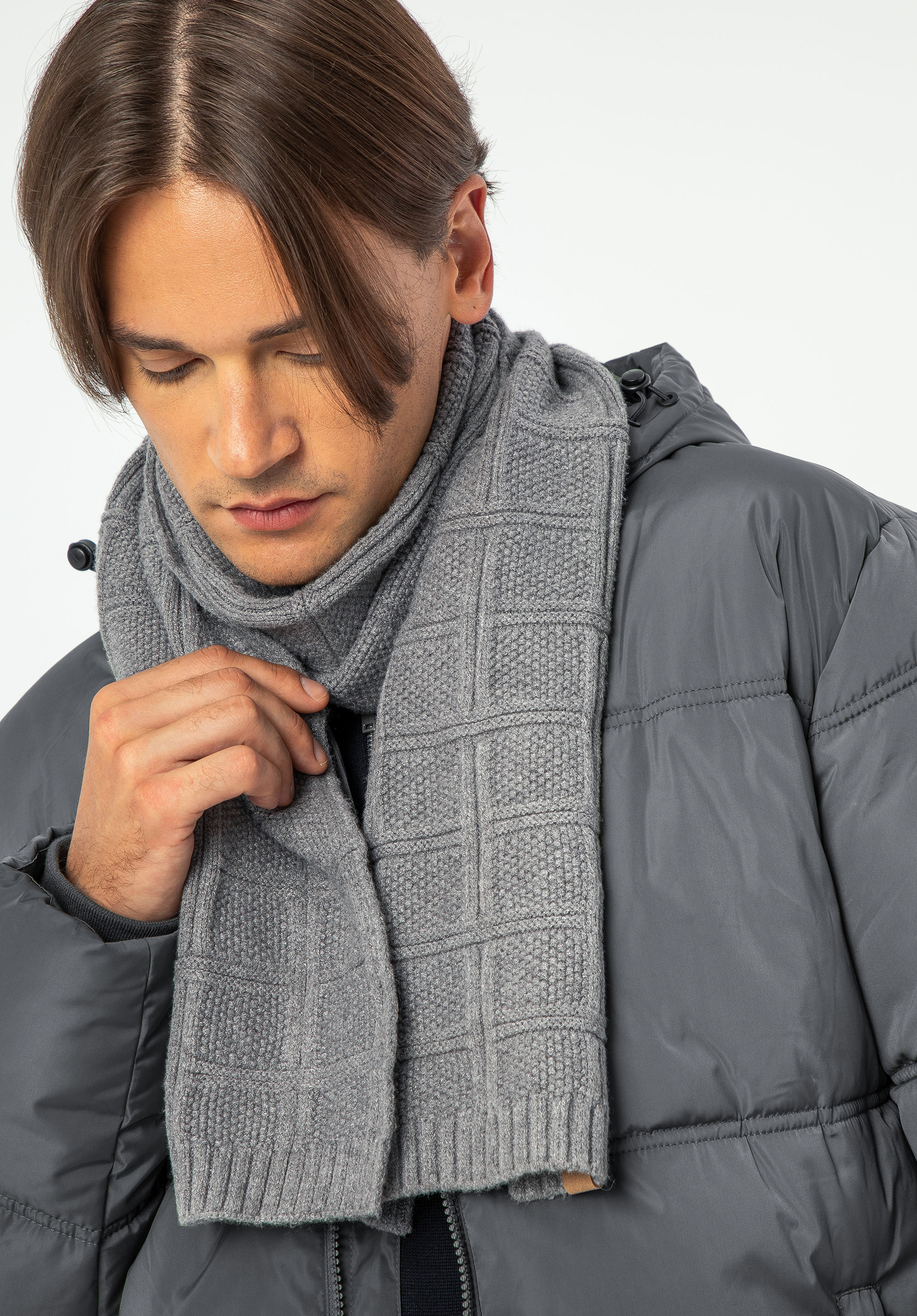 Herren-Winterset mit geometrischem Muster, grau, 99-SF-013-8, Bild 1
