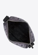Jacquard-Damenhandtasche mit horizontalen Lederbändern, grau, 95-4-902-8, Bild 3