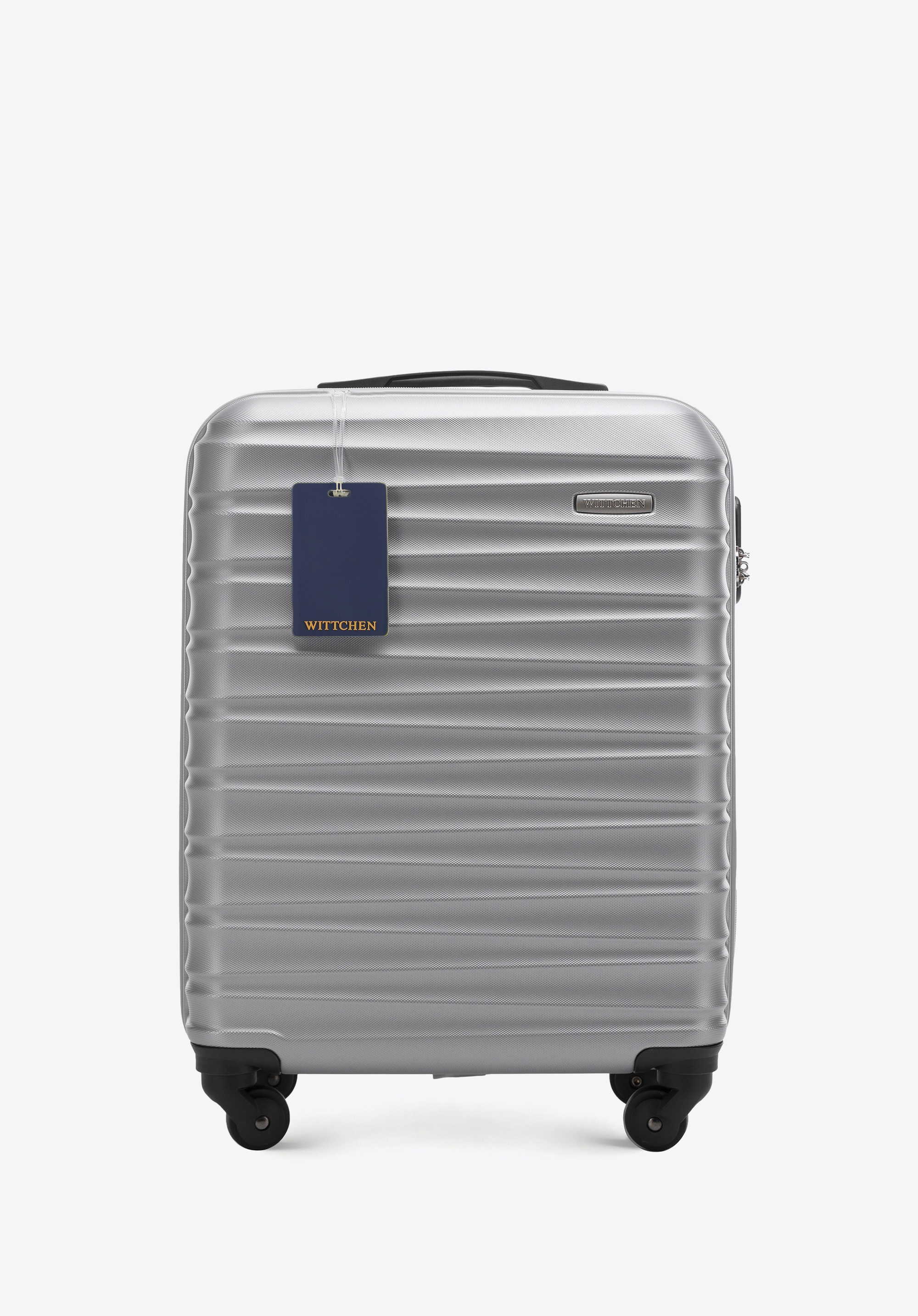 Kleiner ABS-Koffer mit Gepäckanhänger, grau, 56-3A-311-01Z6, Bild 1