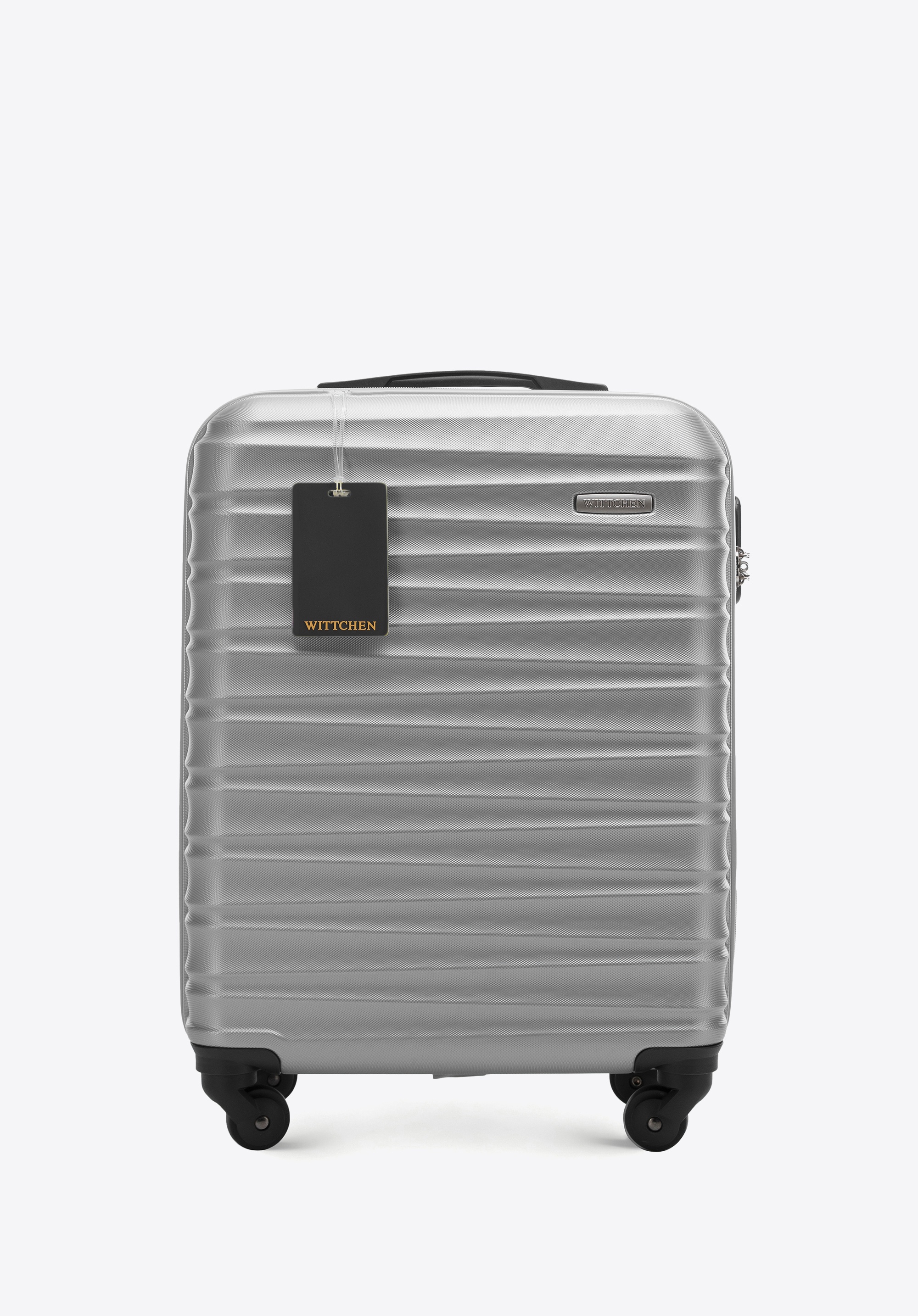 Kleiner ABS-Koffer mit Gepäckanhänger, grau, 56-3A-311-01Z5, Bild 1