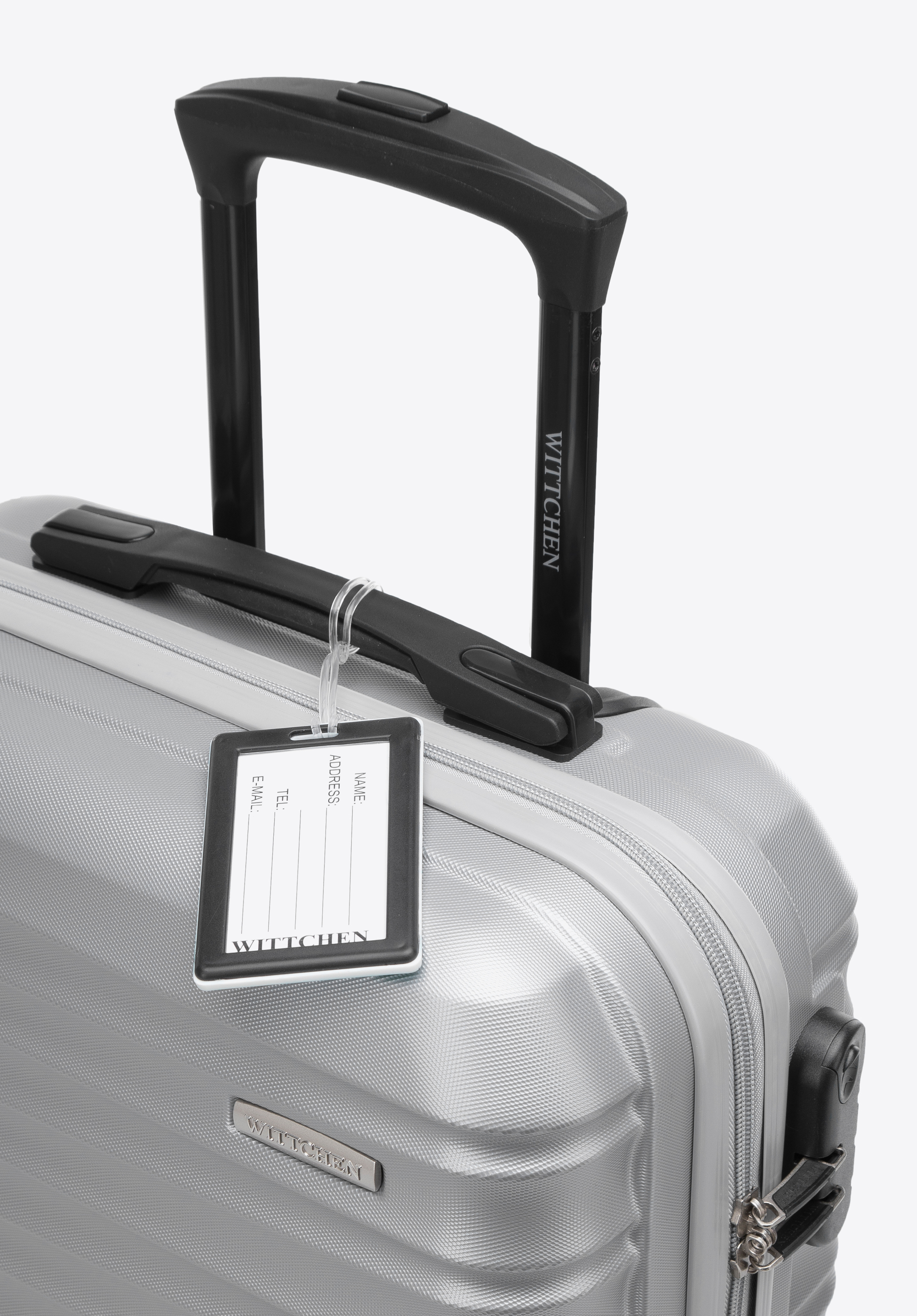 Kleiner ABS-Koffer mit Gepäckanhänger mit WITTCHEN-Logo, grau, 56-3A-311-01Z6, Bild 1