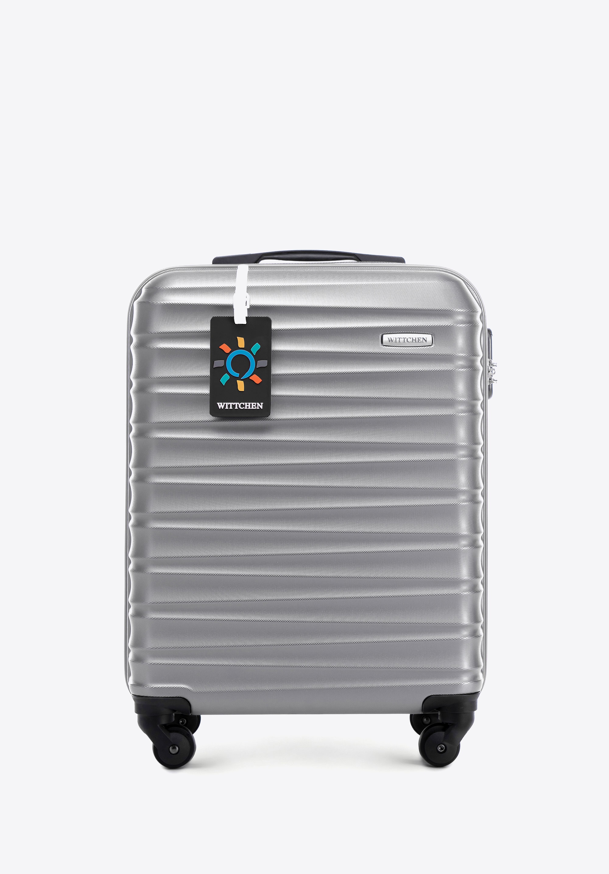 Kleiner ABS-Koffer mit Gepäckanhänger, grau, 56-3A-311-01Z4, Bild 1