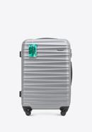 Mittelgroßer Koffer mit Gepäckanhänger, grau, 56-3A-312-50Z, Bild 1