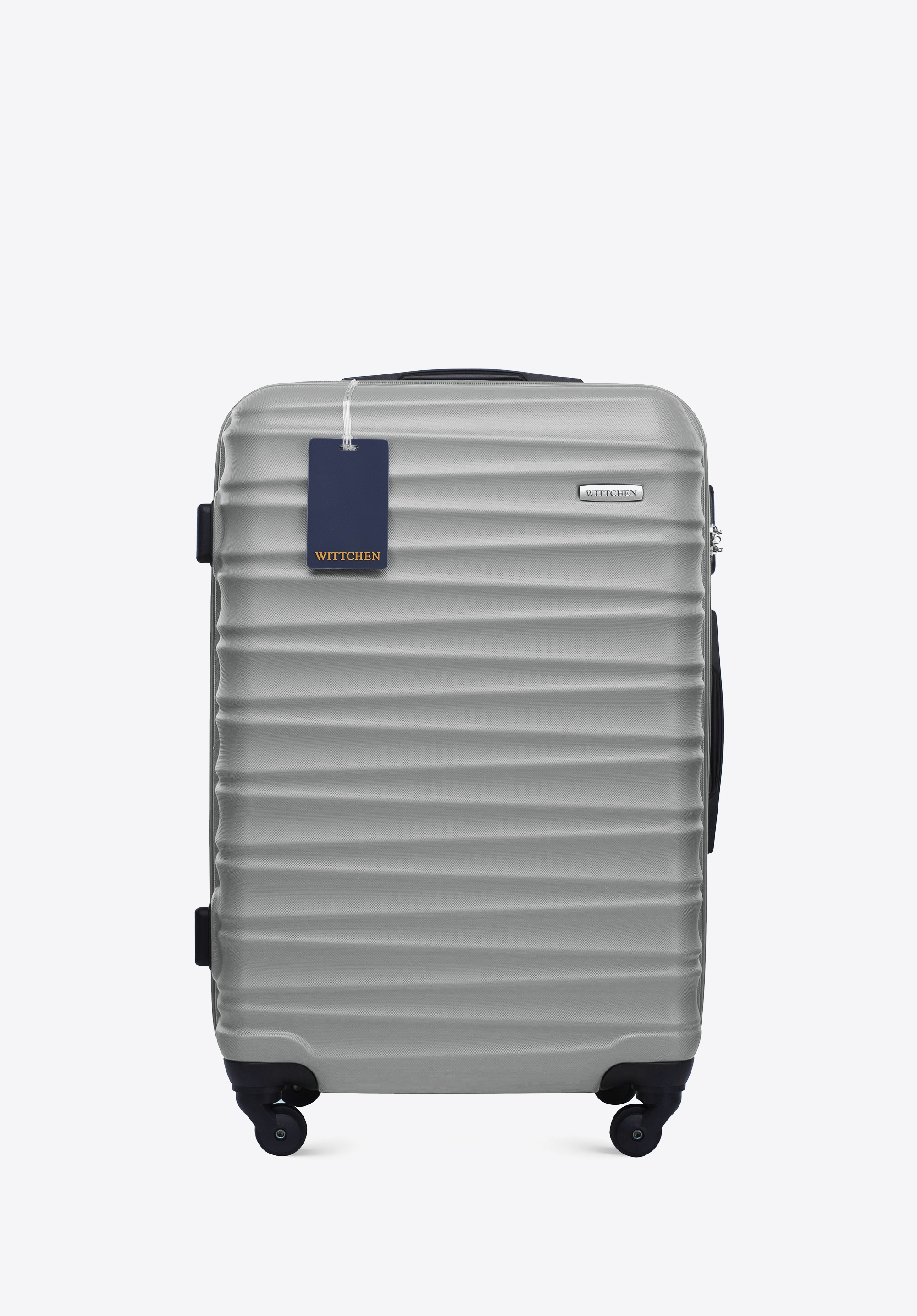 Mittlerer ABS-Koffer mit Gepäckanhänger mit WITTCHEN-Logo, grau, 56-3A-312-01Z6, Bild 1