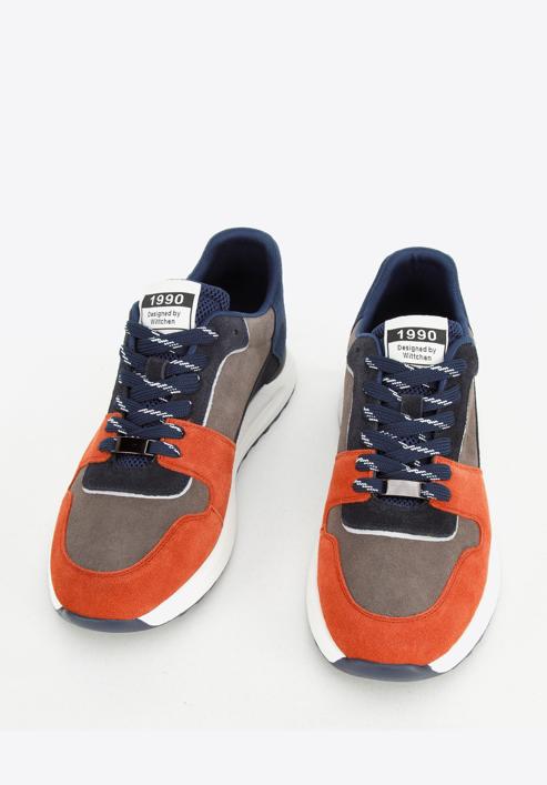 Wildleder-Sneaker für Herren, grau-orange, 96-M-953-Z-42, Bild 3