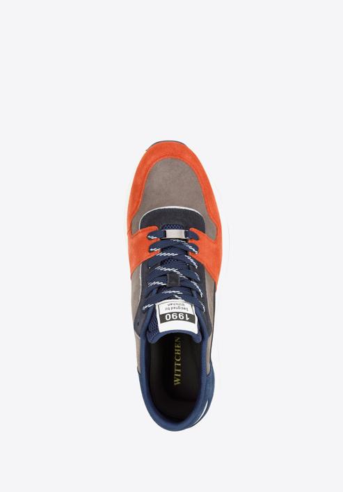 Wildleder-Sneaker für Herren, grau-orange, 96-M-953-Z-42, Bild 4