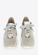 Plateau-Sneakers für Damen mit Perlen, grau, 95-D-656-1-36, Bild 2