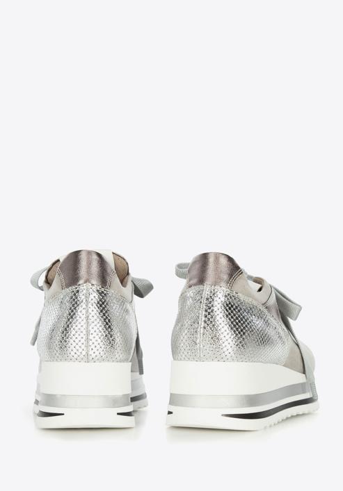 Plateau-Sneakers für Damen mit Perlen, grau, 95-D-656-9-39, Bild 4