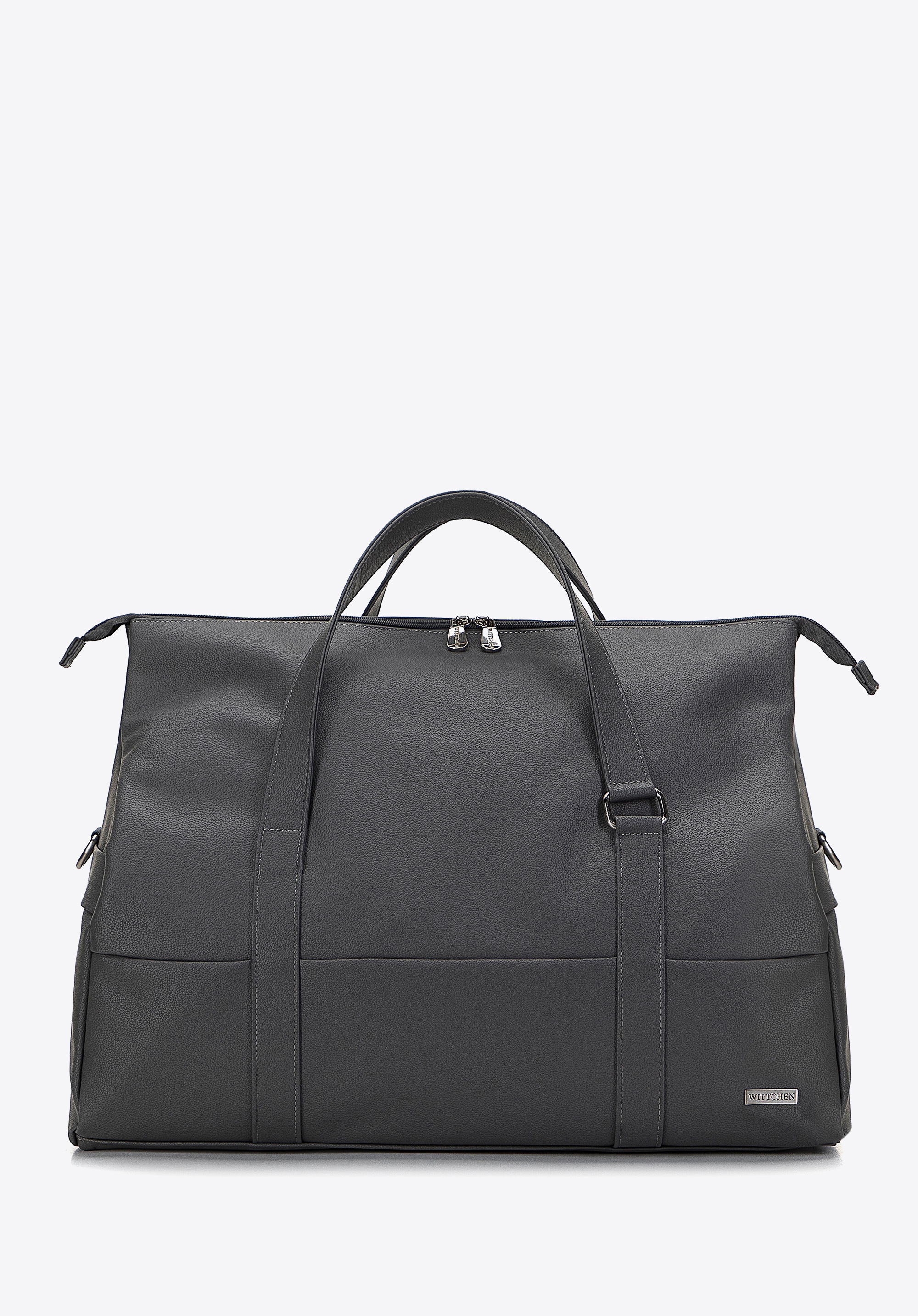 Reisetasche aus Kunstleder, grau, 98-3P-514-8, Bild 1