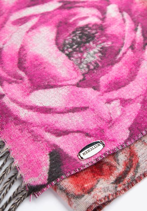 Blumenschal für Damen, grau-rosa, 97-7F-X11-X1, Bild 3