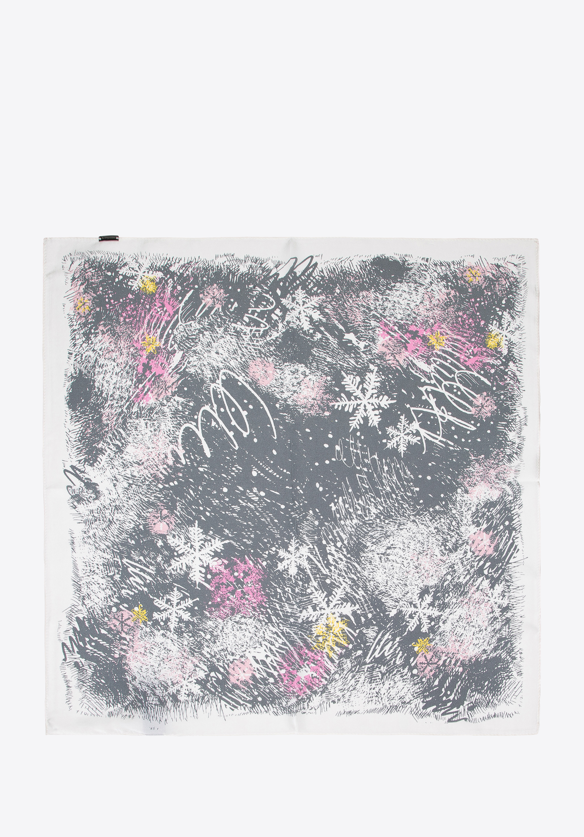 Gemustertes Seidentuch für Damen, grau-rosa, 95-7D-S01-X6, Bild 1