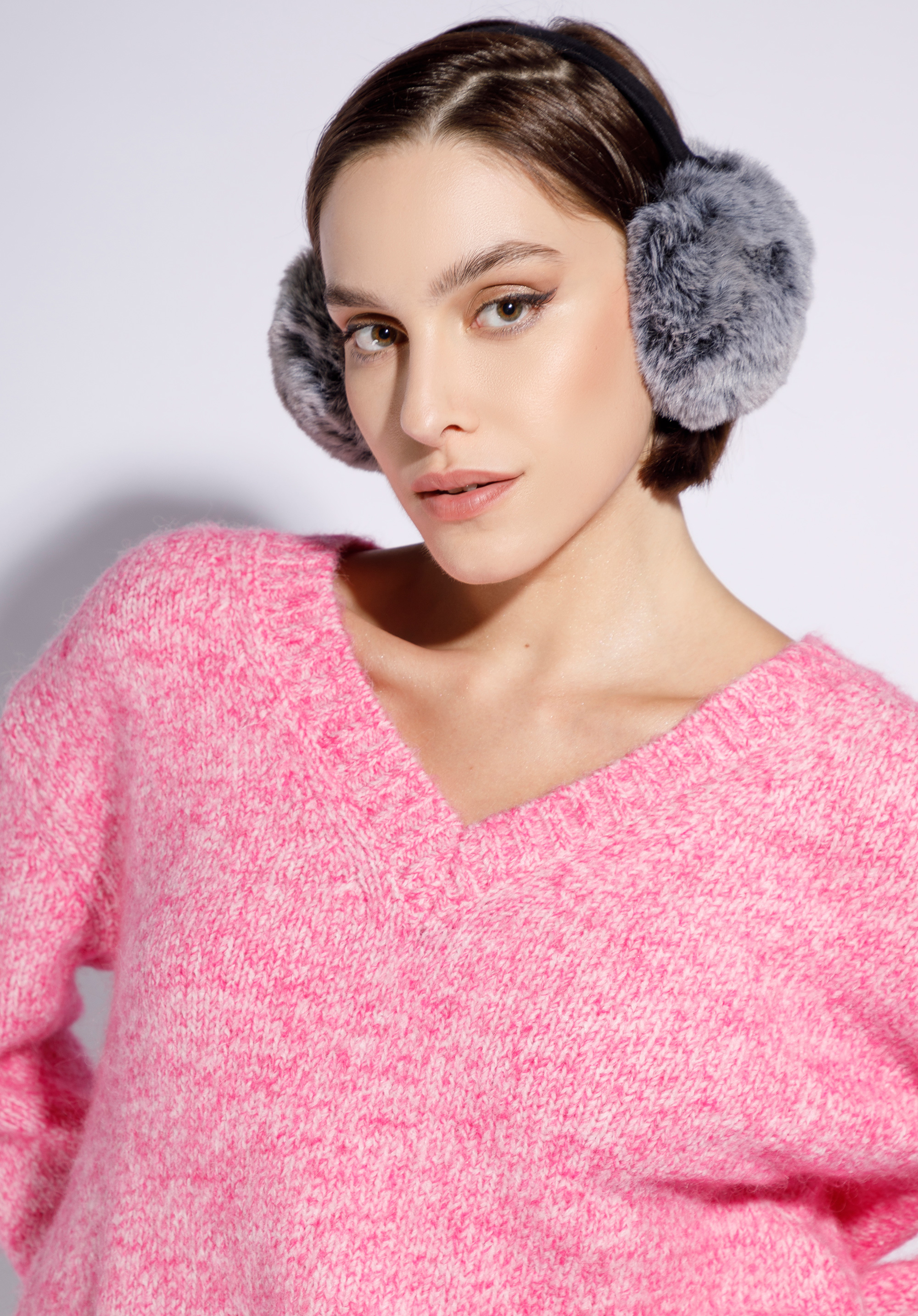 Schattierte Ohrenwärmer für Damen, grau, 95-HF-018-8, Bild 1