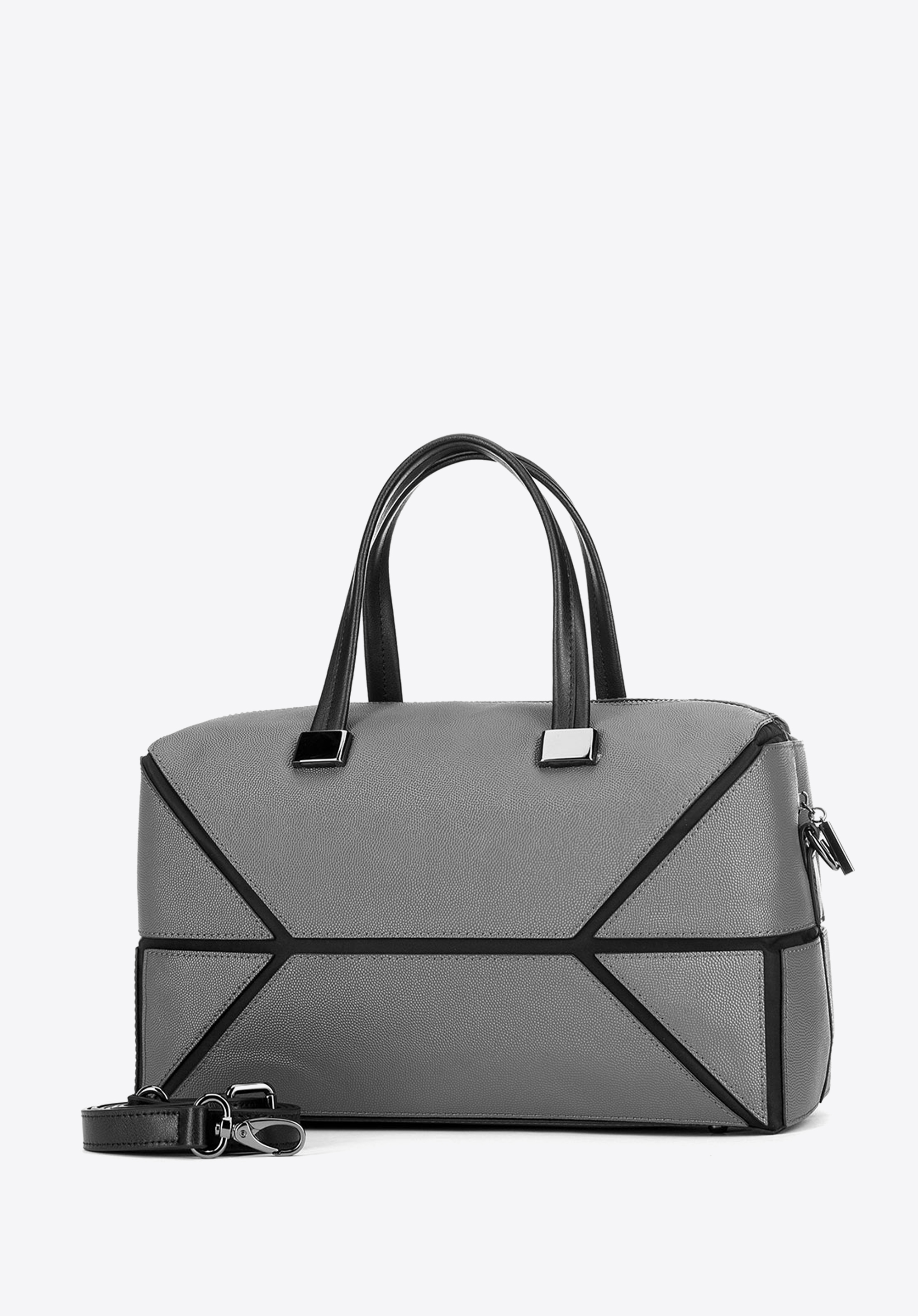 HANDTASCHE, grau-schwarz, 89-4E-404-8, Bild 1