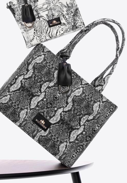 Shopper-Tasche mit Tiermuster, grau-schwarz, 97-4E-504-X4, Bild 31