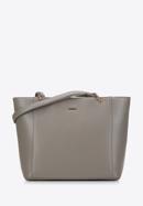 Shopper-Tasche aus Kunstleder, grau, 97-4Y-631-5, Bild 1
