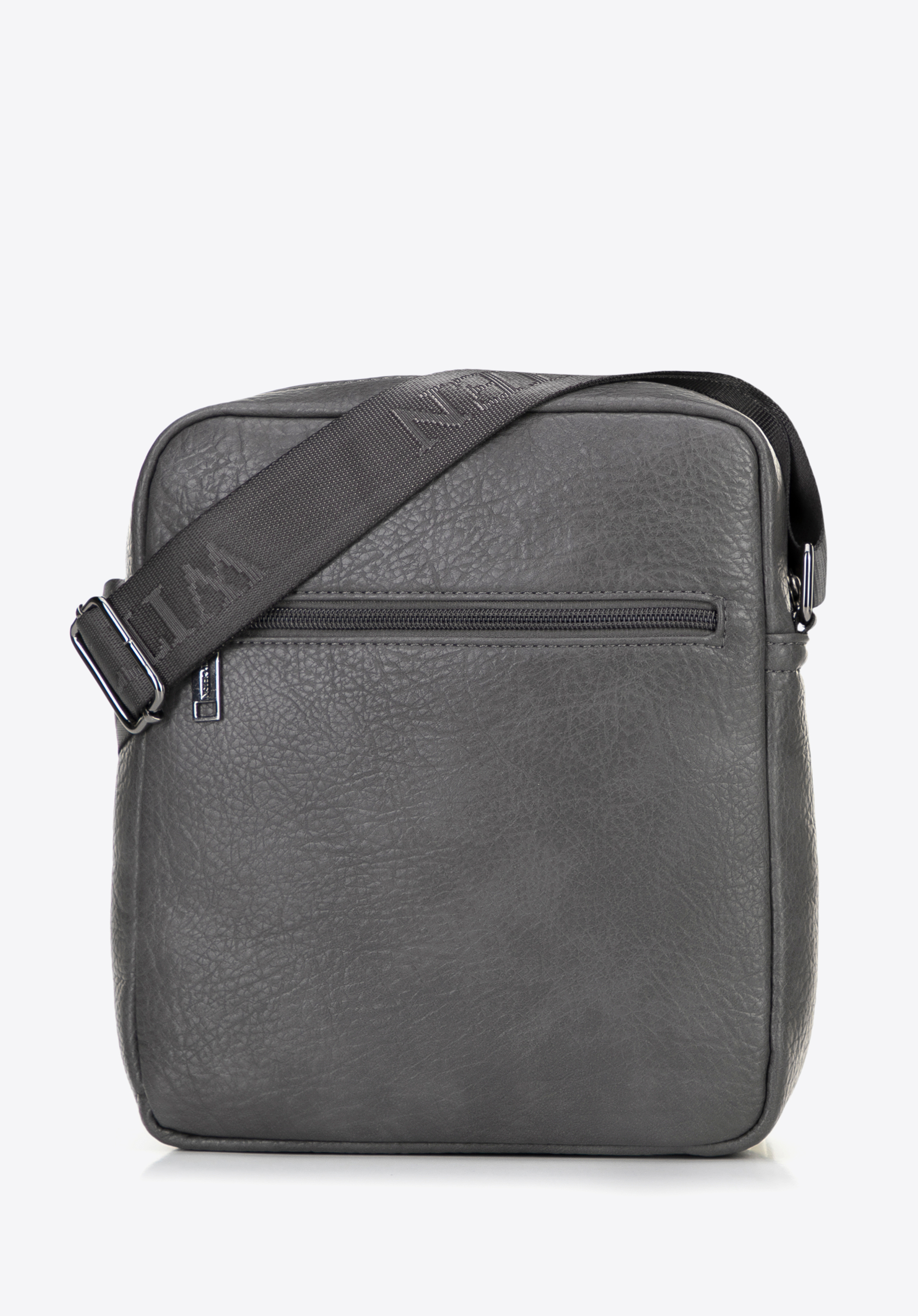Umhängetasche aus Öko-Leder, grau, 100-4P-914-8, Bild 1