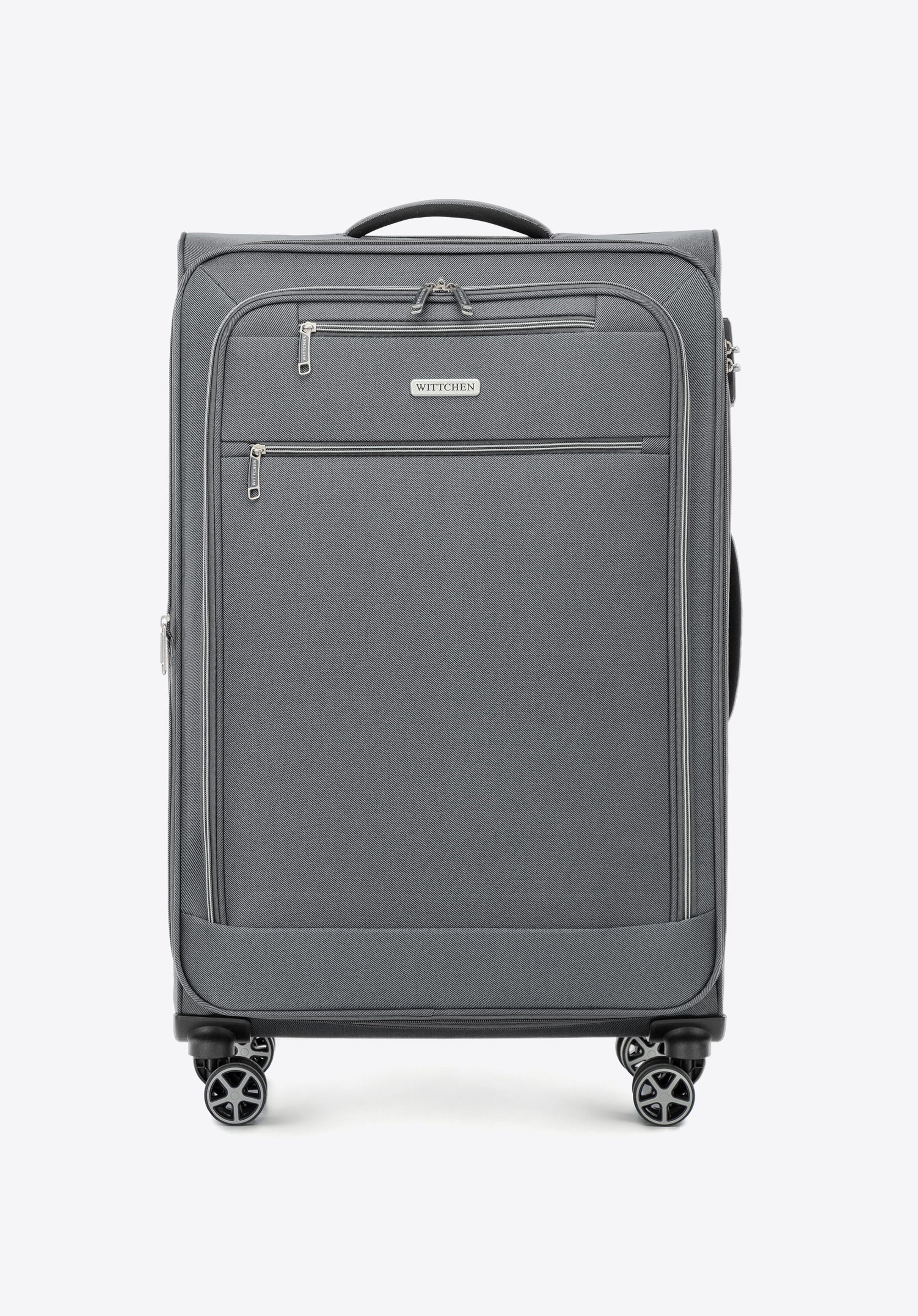 Weicher großer Koffer aus Polyester, grau, 56-3S-173-00, Bild 1