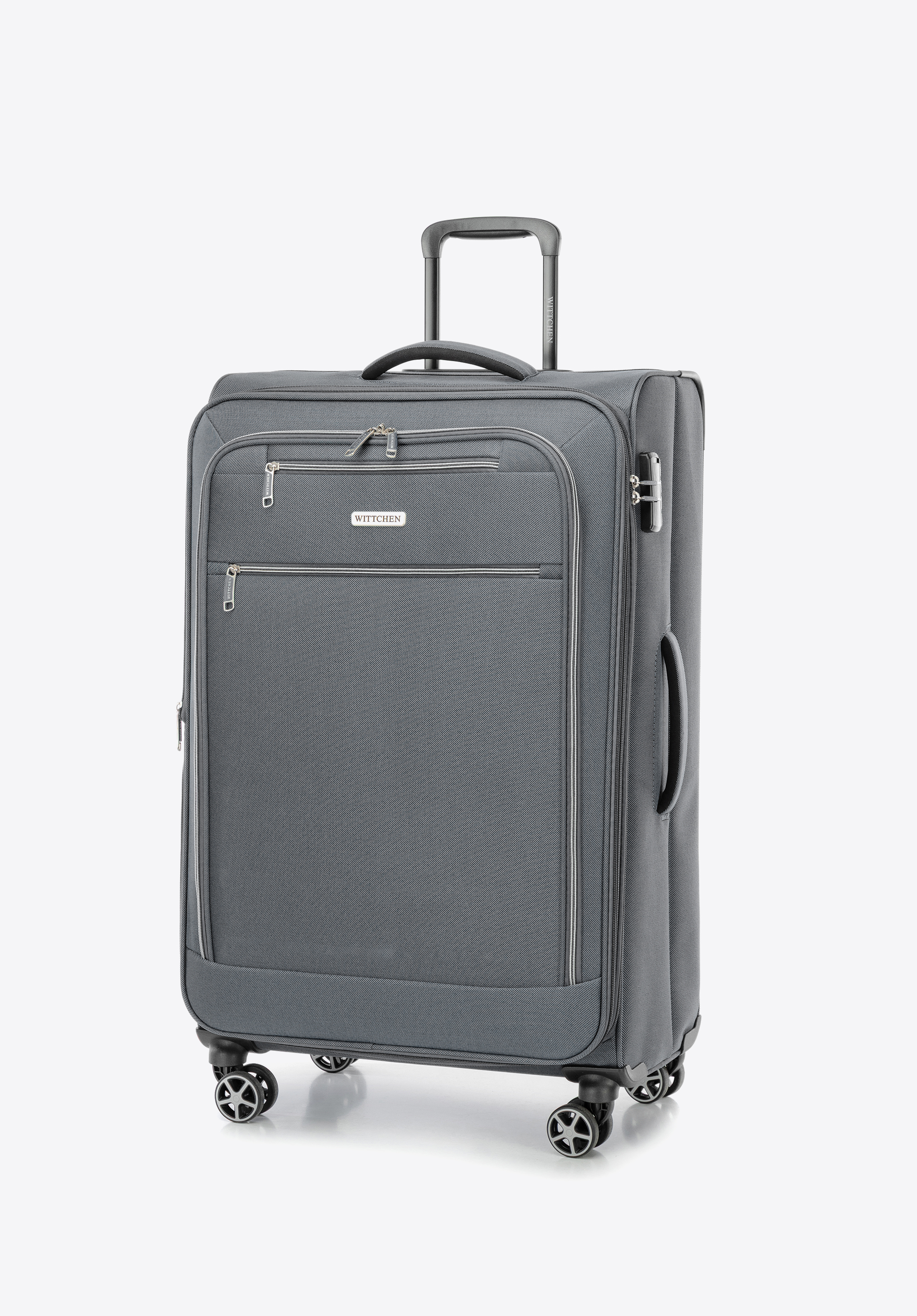 Weicher großer Koffer aus Polyester, grau, 56-3S-173-00, Bild 1