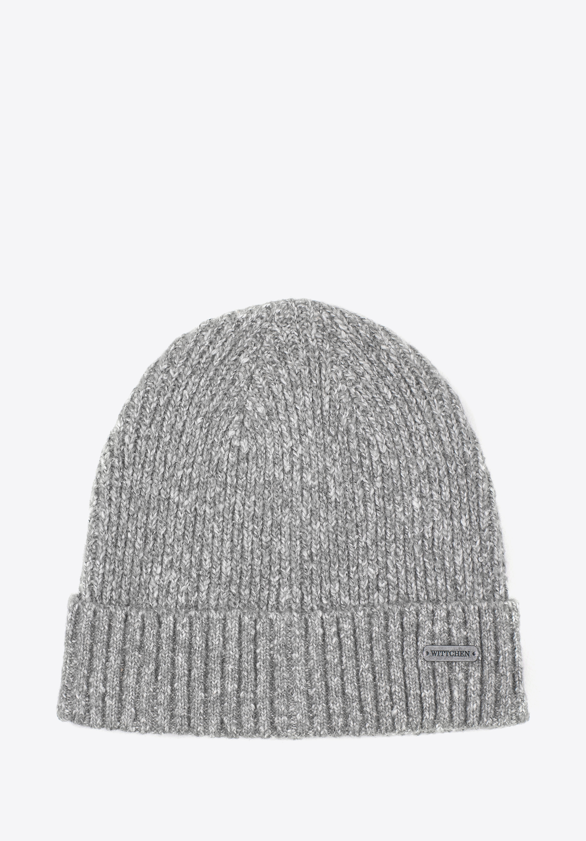 Gerippte Wintermütze für Herren, grau-weiß, 99-HF-009-8, Bild 1