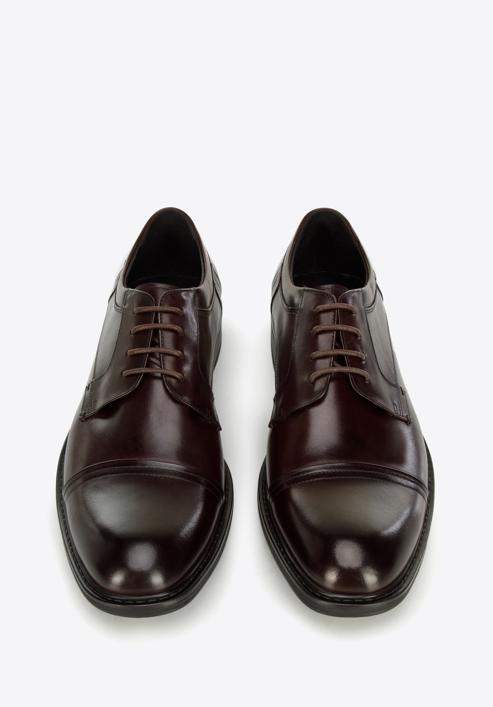 Pantofi bărbați Derby clasic din piele, grena, 96-M-504-5-45, Fotografie 2