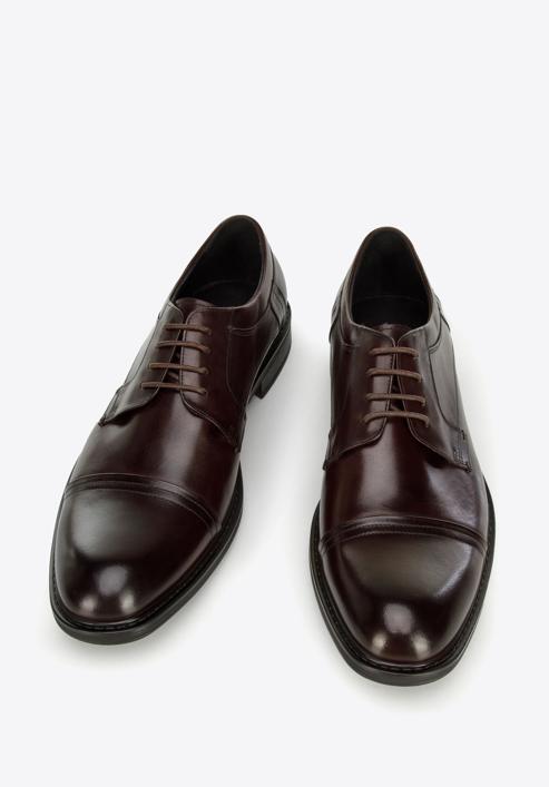 Pantofi bărbați Derby clasic din piele, grena, 96-M-504-5-42, Fotografie 3