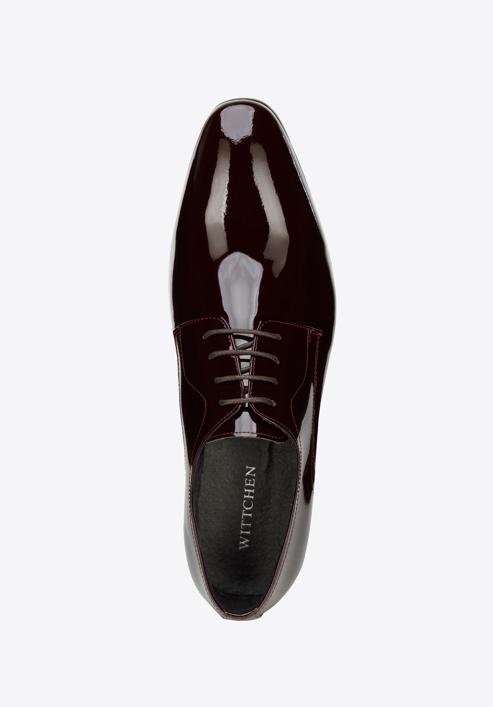 Pantofi bărbați Derby clasic pentru din piele lăcuită, grena, 96-M-502-3-42, Fotografie 5