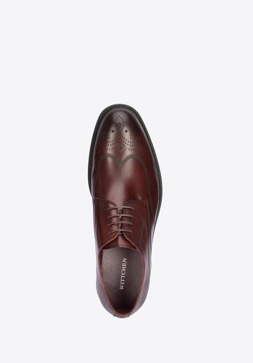 Pantofi bărbați Derby din piele cu cusătură plată, grena, 95-M-506-3-41, Fotografie 5