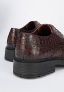 Pantofi bărbați din piele croco, grena, 95-M-504-3-40, Fotografie 8